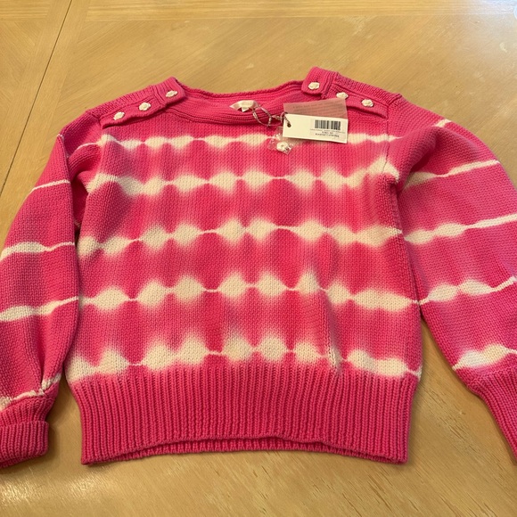 Love Shack Fancy pink white gorgeous sweater - Picture 2 of 4